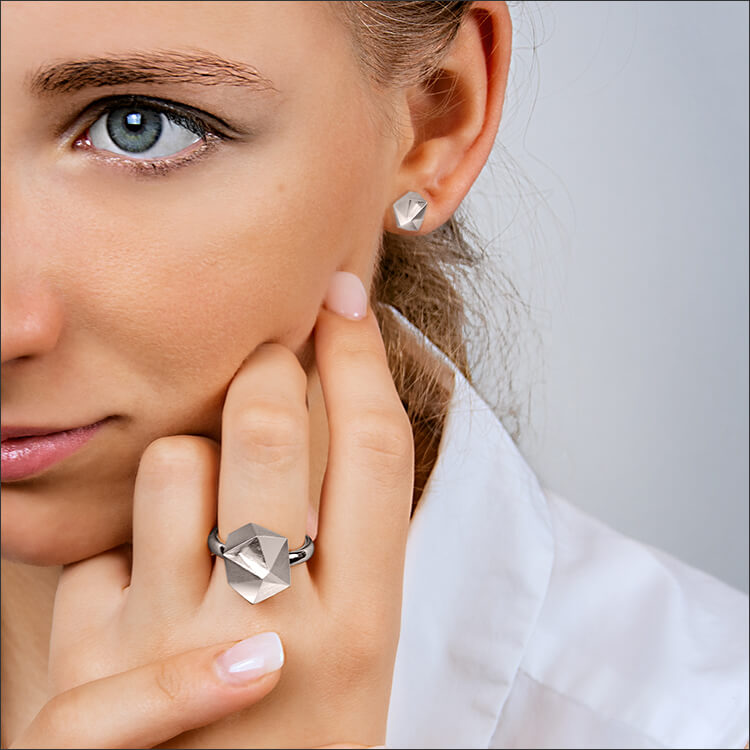 Tectone | Ring - 750 Weissgold am Model | ring - 18kt white gold | SYNO-Schmuck.com